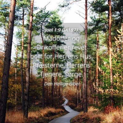 Picture 04 - Joel 1:9 DA1871 - Madoffer og Drikoffer er revet bort for Herrens - Bible Verse Picture