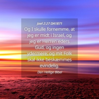 Picture 04 - Joel 2:27 DA1871 - Og I skulle fornemme, at jeg er midt i Israel, og - Bible Verse Picture