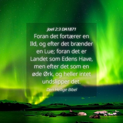 Picture 04 - Joel 2:3 DA1871 - Foran det fortærer en Ild, og efter det brænder - Bible Verse Picture