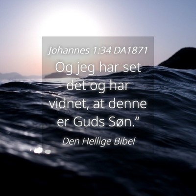 Picture 04 - Johannes 1:34 DA1871 - Og jeg har set det og har vidnet, at denne er - Bible Verse Picture