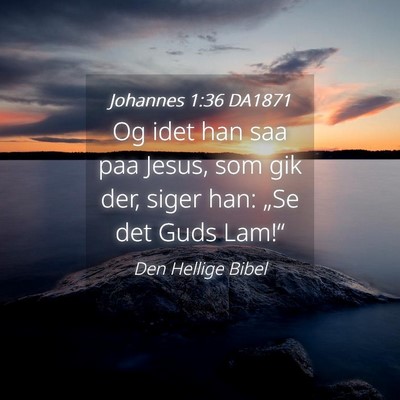 Picture 04 - Johannes 1:36 DA1871 - Og idet han saa paa Jesus, som gik der, siger - Bible Verse Picture