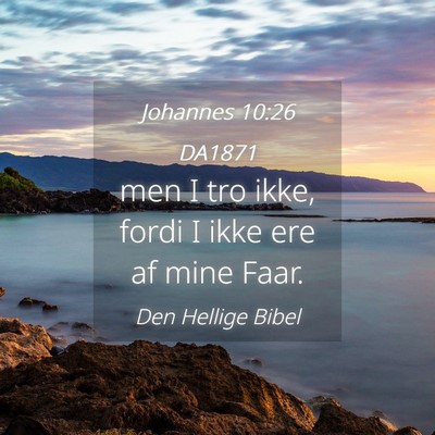 Picture 04 - Johannes 10:26 DA1871 - men I tro ikke, fordi I ikke ere af mine - Bible Verse Picture