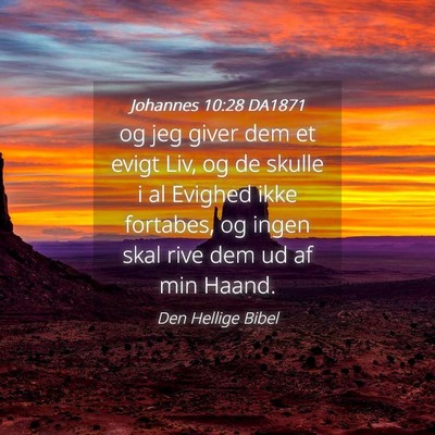 Picture 04 - Johannes 10:28 DA1871 - og jeg giver dem et evigt Liv, og de skulle i al - Bible Verse Picture