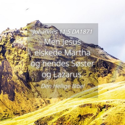 Picture 04 - Johannes 11:5 DA1871 - Men Jesus elskede Martha og hendes Søster og - Bible Verse Picture