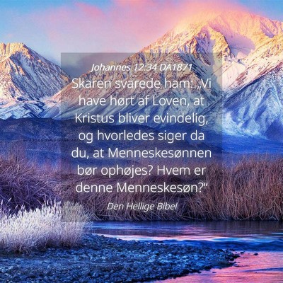 Picture 04 - Johannes 12:34 DA1871 - Skaren svarede ham: „Vi have hørt af Loven, at - Bible Verse Picture