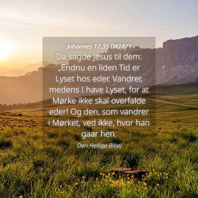 Picture 04 - Johannes 12:35 DA1871 - Da sagde Jesus til dem: „Endnu en liden Tid er - Bible Verse Picture