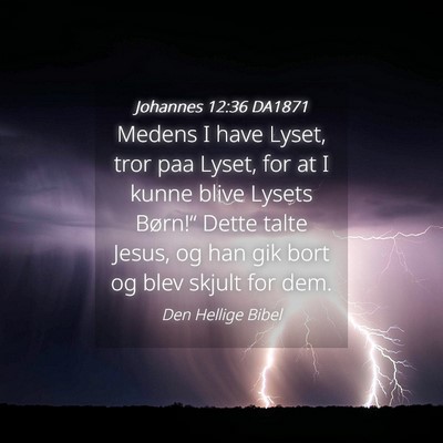 Picture 04 - Johannes 12:36 DA1871 - Medens I have Lyset, tror paa Lyset, for at I - Bible Verse Picture