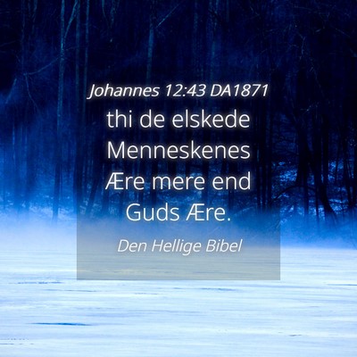 Picture 04 - Johannes 12:43 DA1871 - thi de elskede Menneskenes Ære mere end Guds - Bible Verse Picture