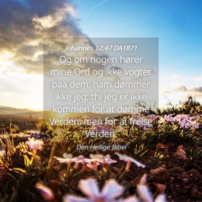 Picture 04 - Johannes 12:47 DA1871 - Og om nogen hører mine Ord og ikke vogter paa - Bible Verse Picture