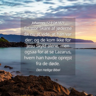 Picture 04 - Johannes 12:9 DA1871 - En stor Skare af Jøderne fik nu at vide, at han - Bible Verse Picture
