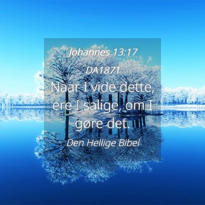 Picture 04 - Johannes 13:17 DA1871 - Naar I vide dette, ere I salige, om I gøre - Bible Verse Picture