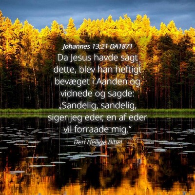 Picture 04 - Johannes 13:21 DA1871 - Da Jesus havde sagt dette, blev han heftigt - Bible Verse Picture