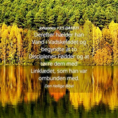 Picture 04 - Johannes 13:5 DA1871 - Derefter hælder han Vand i Vadskefadet og - Bible Verse Picture