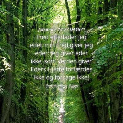 Picture 04 - Johannes 14:27 DA1871 - Fred efterlader jeg eder, min Fred giver jeg - Bible Verse Picture