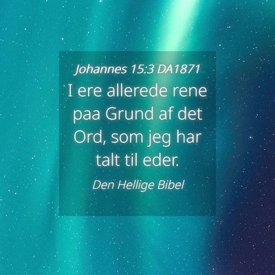 Picture 04 - Johannes 15:3 DA1871 - I ere allerede rene paa Grund af det Ord, som jeg - Bible Verse Picture
