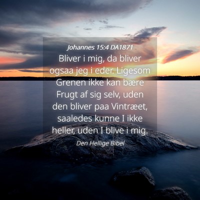 Picture 04 - Johannes 15:4 DA1871 - Bliver i mig, da bliver ogsaa jeg i eder. Ligesom - Bible Verse Picture