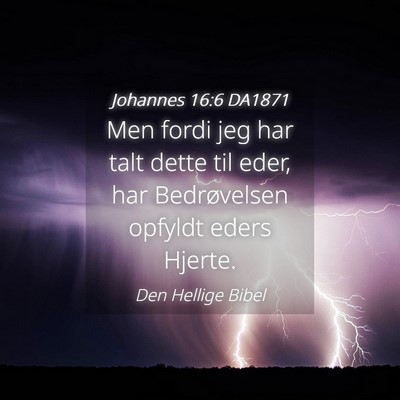 Picture 04 - Johannes 16:6 DA1871 - Men fordi jeg har talt dette til eder, har - Bible Verse Picture