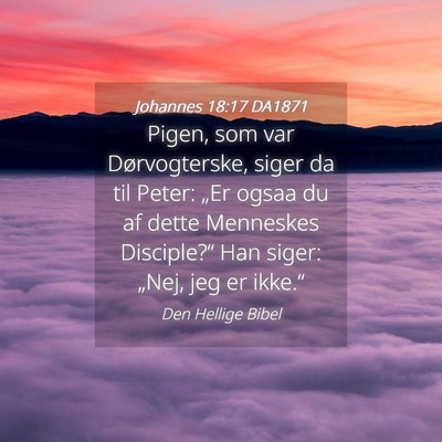 Picture 04 - Johannes 18:17 DA1871 - Pigen, som var Dørvogterske, siger da til Peter: - Bible Verse Picture