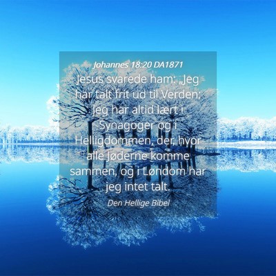 Picture 04 - Johannes 18:20 DA1871 - Jesus svarede ham: „Jeg har talt frit ud til - Bible Verse Picture