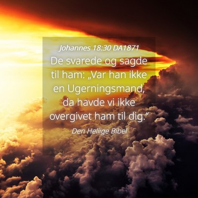 Picture 04 - Johannes 18:30 DA1871 - De svarede og sagde til ham: „Var han ikke en - Bible Verse Picture