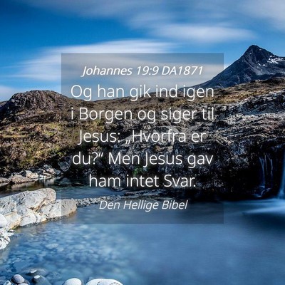 Picture 04 - Johannes 19:9 DA1871 - Og han gik ind igen i Borgen og siger til Jesus: - Bible Verse Picture