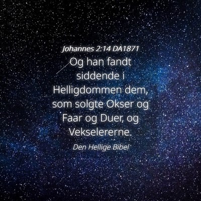 Picture 04 - Johannes 2:14 DA1871 - Og han fandt siddende i Helligdommen dem, som - Bible Verse Picture