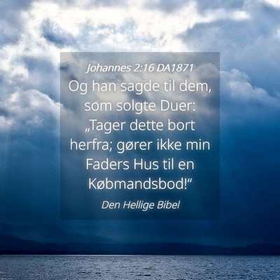 Picture 04 - Johannes 2:16 DA1871 - Og han sagde til dem, som solgte Duer: „Tager - Bible Verse Picture