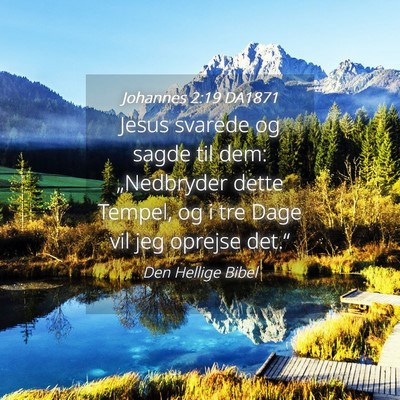 Picture 04 - Johannes 2:19 DA1871 - Jesus svarede og sagde til dem: „Nedbryder - Bible Verse Picture