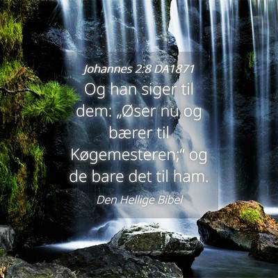Picture 04 - Johannes 2:8 DA1871 - Og han siger til dem: „Øser nu og bærer til - Bible Verse Picture