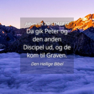 Picture 04 - Johannes 20:3 DA1871 - Da gik Peter og den anden Discipel ud, og de kom - Bible Verse Picture
