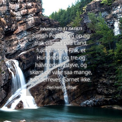 Picture 04 - Johannes 21:11 DA1871 - Simon Peter steg op og trak Garnet paa Land, - Bible Verse Picture
