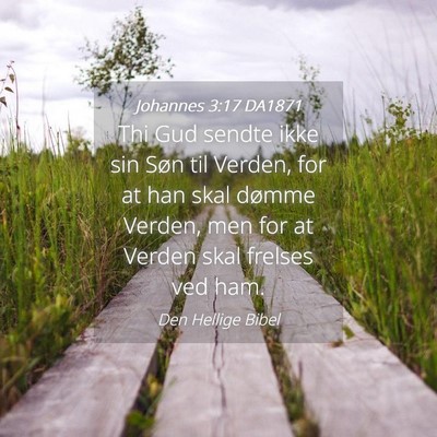 Picture 04 - Johannes 3:17 DA1871 - Thi Gud sendte ikke sin Søn til Verden, for at - Bible Verse Picture