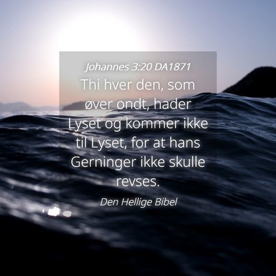 Picture 04 - Johannes 3:20 DA1871 - Thi hver den, som øver ondt, hader Lyset og - Bible Verse Picture