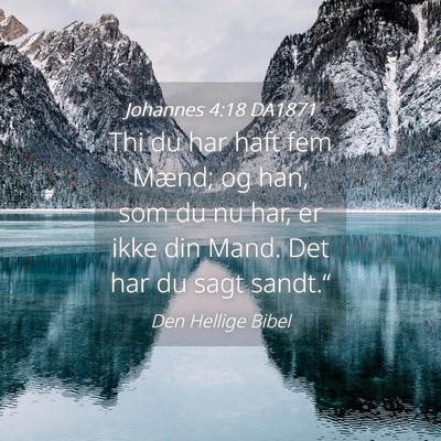 Picture 04 - Johannes 4:18 DA1871 - Thi du har haft fem Mænd; og han, som du nu har, - Bible Verse Picture