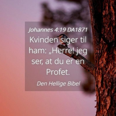 Picture 04 - Johannes 4:19 DA1871 - Kvinden siger til ham: „Herre! jeg ser, at du - Bible Verse Picture