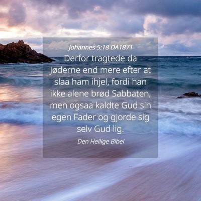 Picture 04 - Johannes 5:18 DA1871 - Derfor tragtede da Jøderne end mere efter at - Bible Verse Picture