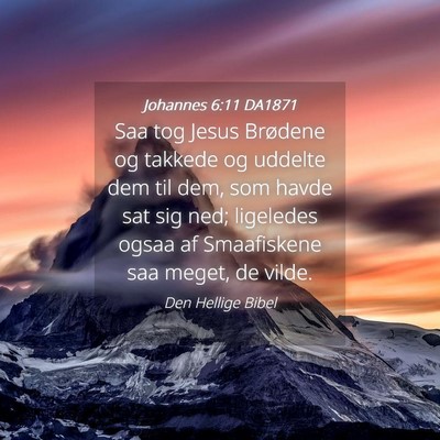 Picture 04 - Johannes 6:11 DA1871 - Saa tog Jesus Brødene og takkede og uddelte dem - Bible Verse Picture