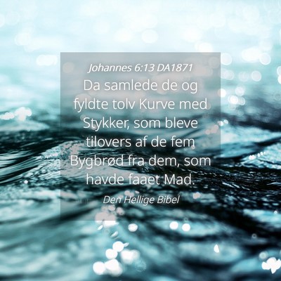 Picture 04 - Johannes 6:13 DA1871 - Da samlede de og fyldte tolv Kurve med Stykker, - Bible Verse Picture