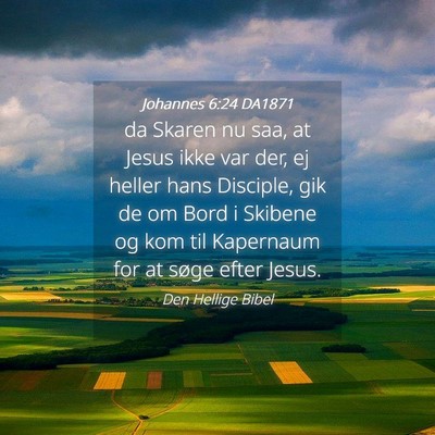 Picture 04 - Johannes 6:24 DA1871 - da Skaren nu saa, at Jesus ikke var der, ej - Bible Verse Picture