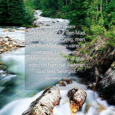 Picture 04 - Johannes 6:27 DA1871 - Arbejder ikke for den Mad, som er forgængelig, - Bible Verse Picture