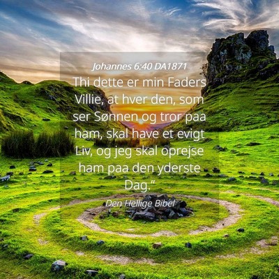 Picture 04 - Johannes 6:40 DA1871 - Thi dette er min Faders Villie, at hver den, som - Bible Verse Picture
