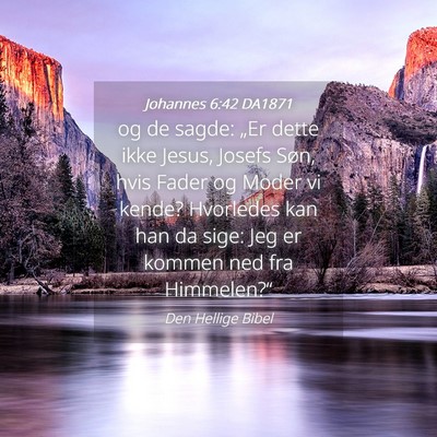 Picture 04 - Johannes 6:42 DA1871 - og de sagde: „Er dette ikke Jesus, Josefs Søn, - Bible Verse Picture