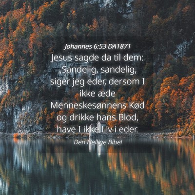 Picture 04 - Johannes 6:53 DA1871 - Jesus sagde da til dem: „Sandelig, sandelig, - Bible Verse Picture