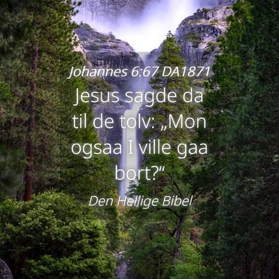Picture 04 - Johannes 6:67 DA1871 - Jesus sagde da til de tolv: „Mon ogsaa I ville - Bible Verse Picture