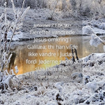 Picture 04 - Johannes 7:1 DA1871 - Derefter vandrede Jesus omkring i Galilæa; thi - Bible Verse Picture