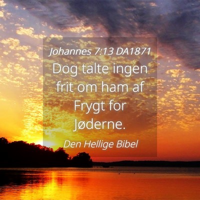 Picture 04 - Johannes 7:13 DA1871 - Dog talte ingen frit om ham af Frygt for - Bible Verse Picture