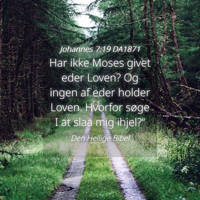 Picture 04 - Johannes 7:19 DA1871 - Har ikke Moses givet eder Loven? Og ingen af eder - Bible Verse Picture