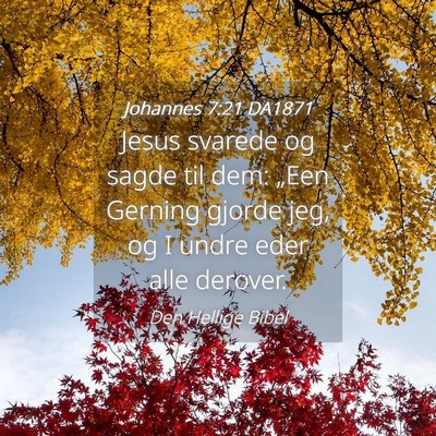 Picture 04 - Johannes 7:21 DA1871 - Jesus svarede og sagde til dem: „Een Gerning - Bible Verse Picture