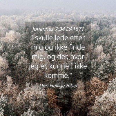Picture 04 - Johannes 7:34 DA1871 - I skulle lede efter mig og ikke finde mig, og - Bible Verse Picture