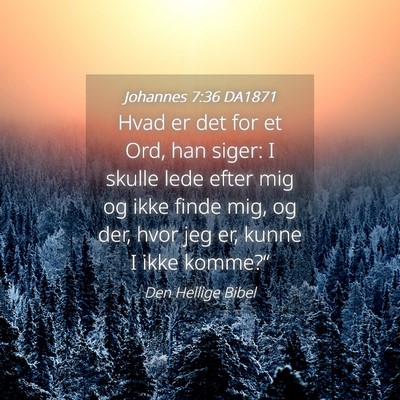 Picture 04 - Johannes 7:36 DA1871 - Hvad er det for et Ord, han siger: I skulle lede - Bible Verse Picture